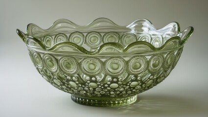 Poster - An Elegant Decorative Glass Bowl showcasing an Intricate and Beautiful Design, Ideal for Any Home