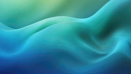 Poster - Stunning Blue Green Blur Gradient Featuring Grainy Noise Texture. Abstract Turquoise Mesh and Dynamic Flow Backdrop.