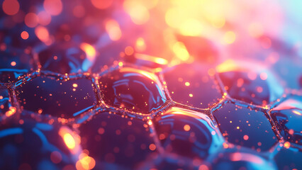 Aufkleber - Glowing digital hexagon abstract background