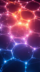 Aufkleber - Glowing digital hexagon abstract background