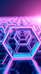 Aufkleber - Glowing digital hexagon abstract background