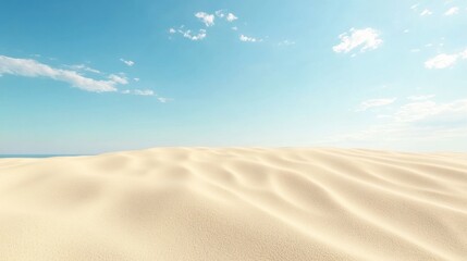Aufkleber - expansive beach view with soft sand dunes under a clear sky, perfect for relaxation and outdoor acti