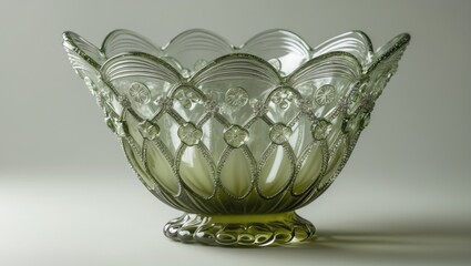 Poster - An Elegant Decorative Glass Bowl showcasing an Intricate and Beautiful Design, Ideal for Any Home
