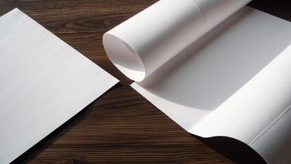 Poster - Mockup of a white booklet placed on a surface.