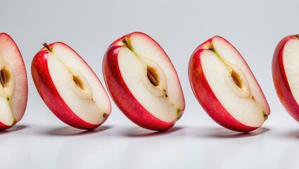 Aufkleber - Falling slice of red apple isolated on a background with a clipping path.