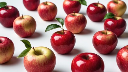 Aufkleber - Falling red apple isolated on a background, with a clipping path and full depth of field.