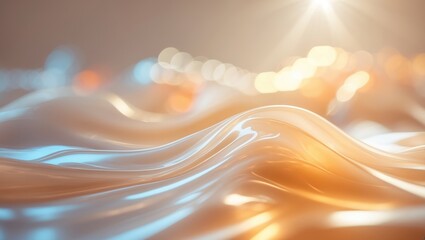 Poster - Blur glow overlay. Lens flare filter. Bokeh sunlight glare leak. Retro illumination effect. Abstract background of defocused orange, blue, and white light.