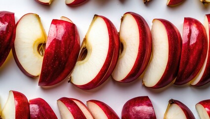 Aufkleber - Falling slice of red apple isolated on a background with a clipping path.