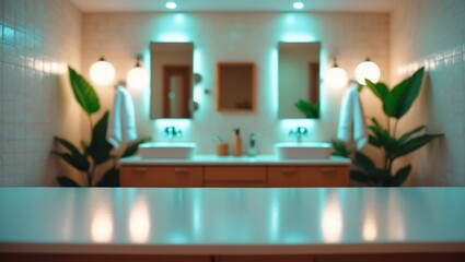 Poster - Empty countertop with blurred background, for decoration and design concepts.