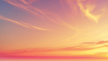 Aufkleber - Nature Background Gradient Overlay Sky Evening Sunset Sunrise Pastel Soft Effect Texture Design Light Beauty Template Yellow Pink Orange Wallpaper.