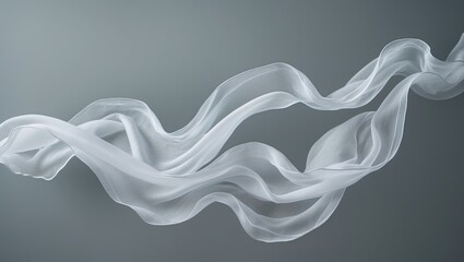 Aufkleber - floating fabric in dynamic motion over gradient backdrop