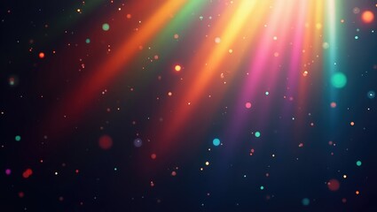 Poster - Colorful glow light flare sparks texture. Red and orange rays on a dark blue abstract background.