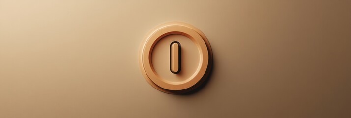 Poster - Large minimalist power button icon on a neutral background symbolizing accessibility with ample text space for content or branding needs