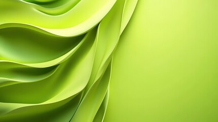 Poster - a vibrant green abstract design featuring smooth, flowing shapes that create a sense of depth and te