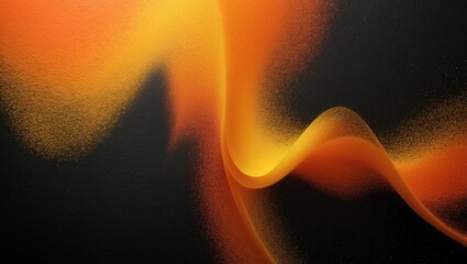 Poster - Color gradient dark grainy background, vibrant orange gold yellow abstract on black, noise texture effect.