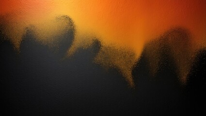 Poster - Color gradient dark textured background, vibrant abstract in orange gold yellow on black, noise effect.