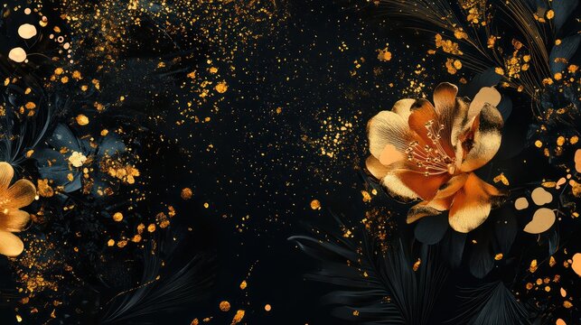 Luxurious New Year card embossed details, velvet textures, and elegant compositions