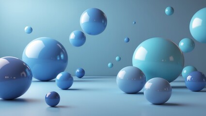 Poster - Abstract 3D Rendering background featuring bouncing balls.