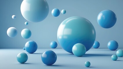 Poster - Abstract 3D Background Rendering with bouncing balls.