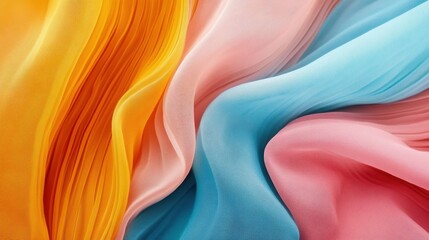 Poster - Colorful flowing fabric creates an abstract and elegant artistic composition