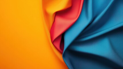 Poster - Three colors of shiny fabric creating elegant abstract background display