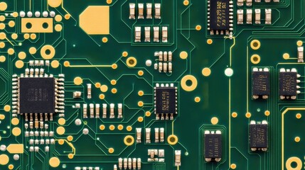 Poster - Detailed close up of a modern printed circuit board