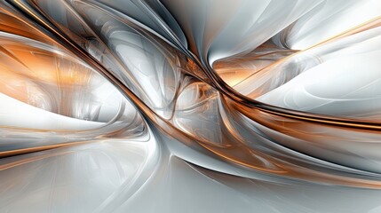 Poster - Abstract artwork of fluid organic shapes in warm colors