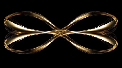 Poster - Golden Infinity Symbol Appears on a Black Reflective Background