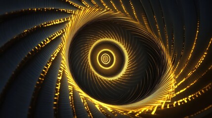 Poster - A Golden Spiral Abstract Image Displaying Swirls And Light Effects