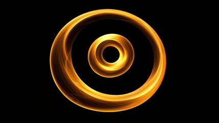Poster - Two concentric golden illuminated rings against a black background