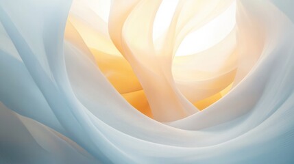 Poster - Delicate flowing fabric with soft gradients and bright light creates an artful image