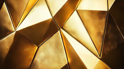 Poster - texture of gold geometric and metallic panels