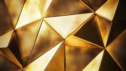Poster - texture of gold geometric and metallic panels