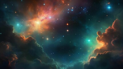Wall Mural - background with stars and nebula