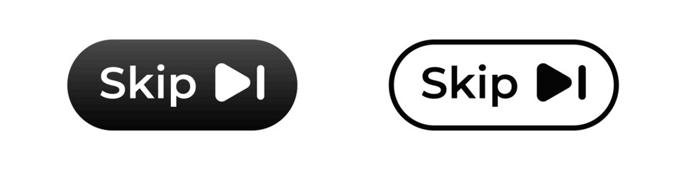 Poster - Two skip button icons designed with a play symbol for quick navigation on digital media players.