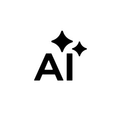 Poster - Ai design icon featuring bold lettering with sparkles above, symbolizing creativity and innovation.