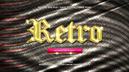 Poster - Retro gold 3D Rendering text effect style
