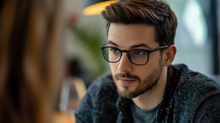 Aufkleber - A marketing manager personalizes customer experiences using CRM tools his focused face showing precision and care