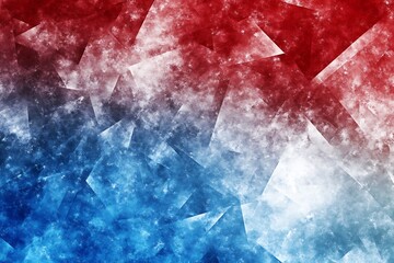 Poster - Intense fractured background with a blending effect in hues of red and blue