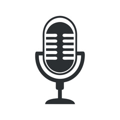 Fototapete - Podcast Icon on White Background, Logo Stamp Design, Vector Illustration