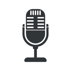 Fototapete - Podcast Icon on White Background, Stamp Logo, Vector Illustration.