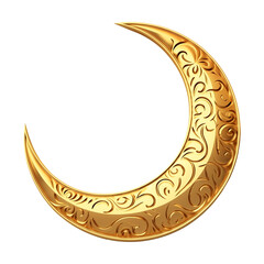Wall Mural - Ramadan Kareem Golden Moon Design Isolated on Transparent Background PNG
