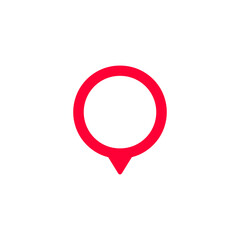 Poster - Minimalistic red location pin symbolizes map position and navigation point.