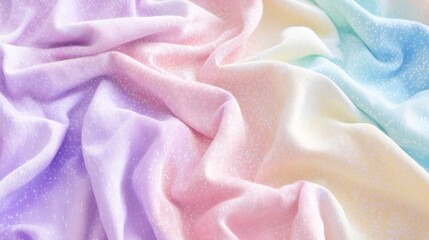 Poster - A mix of pastel and neon tie-dye fabrics arranged aesthetically on a soft, neutral background.