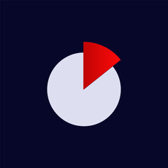 Poster - Minimalist pie chart design with a small red segment and larger gray portion, representing one fourth.