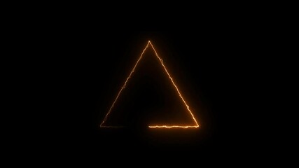 Wall Mural - Glowing purple color neon triangle icon animation background 4k video.