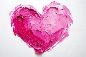 Fototapete - a heart-shaped painting in vibrant pink hues