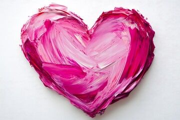 Fototapete - a heart-shaped painting in vibrant pink hues