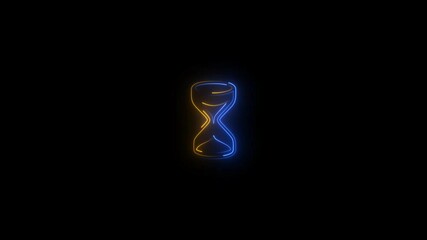 Wall Mural - neon line circle loading frame icon animation background.