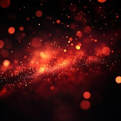 Poster - Abstract red bokeh lights on dark background creating a magical and festive atmosphere with a dreamy and elegant style